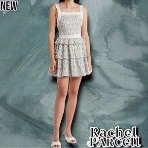 New Rachel Parcell Floral Tiered Stretch Cotton Poplin Minidress dress